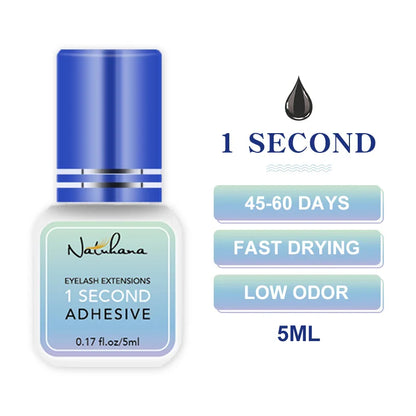 Professional Fast Dry Eyelash Extension Glue 5ml – Strong Hold 0.3s–3s Lash Adhesive for False Eyelashes & Salon Use