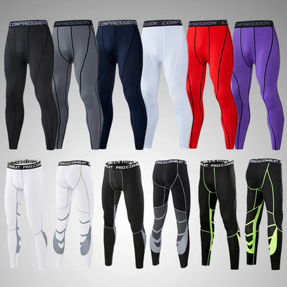 Versatile Performance Gear: Men's Lycra Compression Pants - Ideal for Cycling, Running, Basketball, Soccer - Elasticity Sweatpants for Fitness, Tights Legging Trousers with Rash Guard