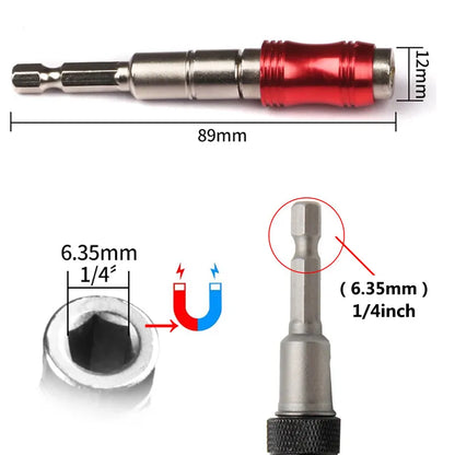 Magnetic Hex Screwdriver Bits Set with Quick Change Holder - Handy Drill Extension Rod for Efficient Drive Guide - 1/4 Inch, Versatile Hand Tool