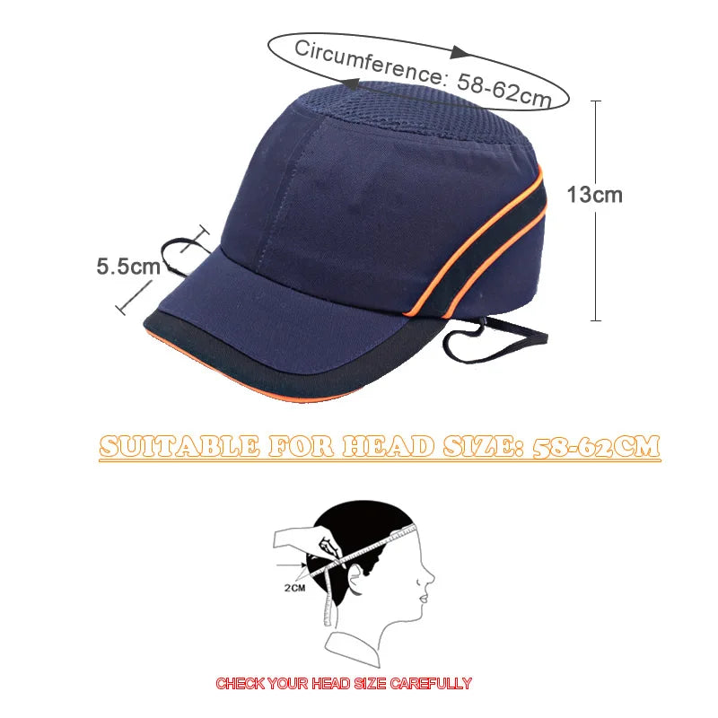 New Work Safety Bump Cap – Hard Shell Protective Baseball Hat for Head Protection