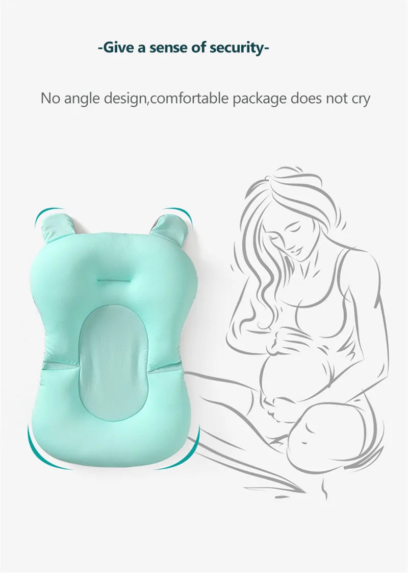 Non-Slip Baby Bath Cushion – Newborn Safety Support Pad & Soft Bathtub Mat