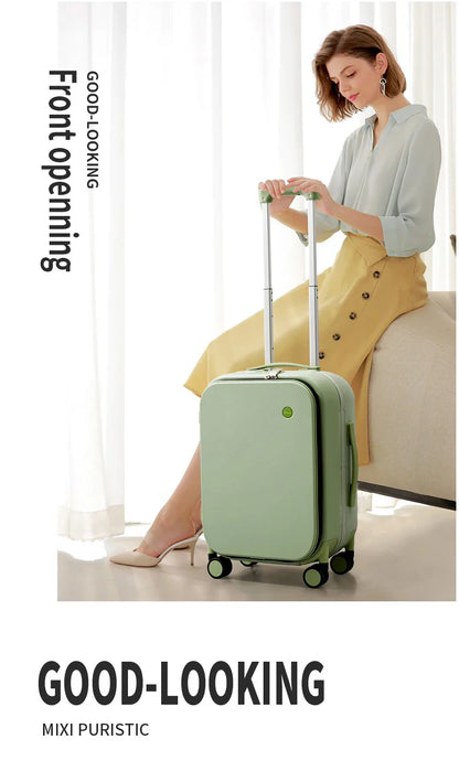 Mixi Aluminum Frame Carry-On Suitcase — Patent Design Rolling Luggage for Cabin, 18/20/24 Inch M9260