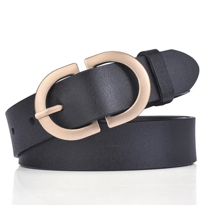 VATLTY Women's Leather Belt – Authentic Cowhide with Golden Alloy Buckle, Jeans & Trousers Belt (ZK105)