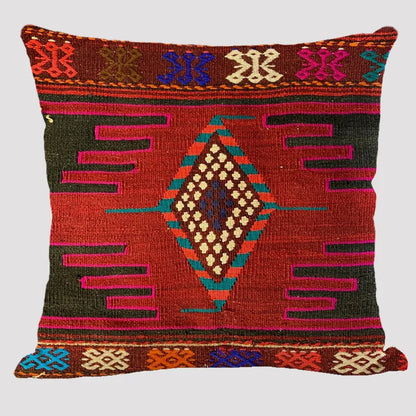 Bohemian Linen Cushion Cover – Multicolor Ethnic Geometric Pattern Decorative Pillow for Living Room Sofa