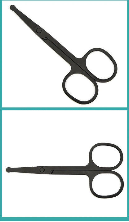 Mini Stainless Steel Round-Head Nose Hair Scissors — Portable Ergonomic Nose Trimmer & Cutter