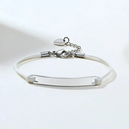 Elegant Personalized ID Bar Bracelet – 5mm Stainless Steel Link Chain for Women with Custom Name or Quote