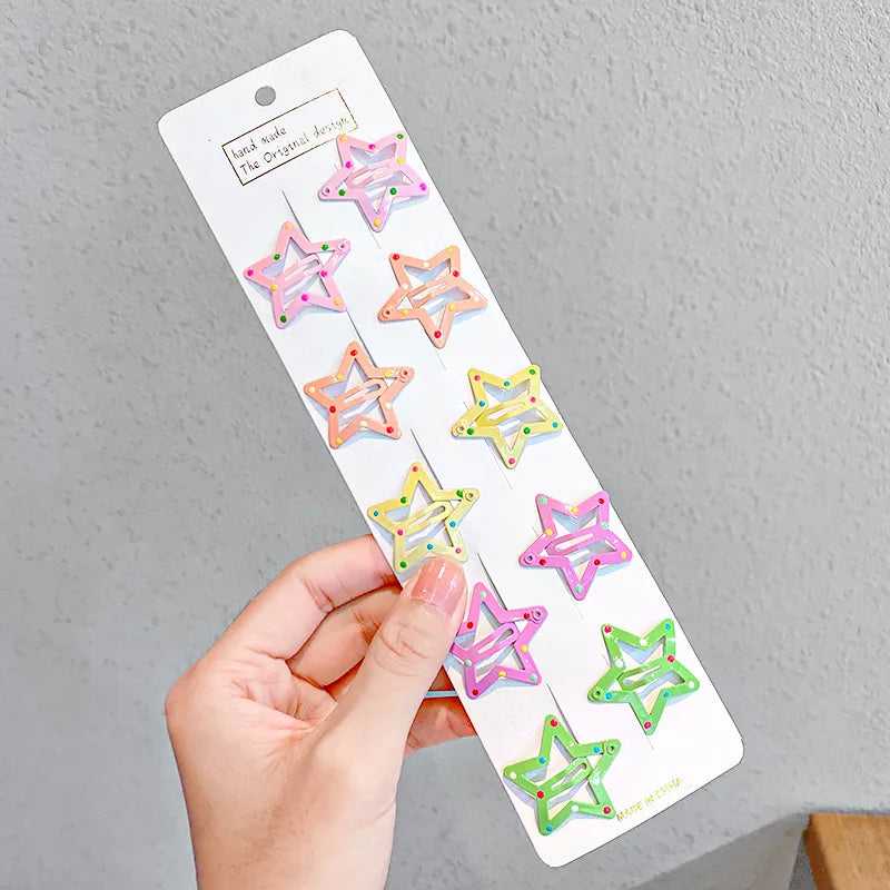 Girls’ Colorful Waterdrop Hairpins — 10/20/30/40PCS Cute Hair Clips & Barrettes Fashion Accessories for Kids