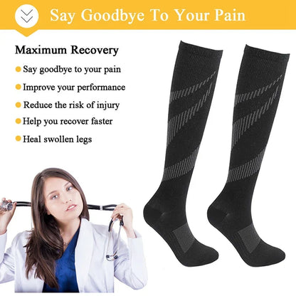 Compression Socks for Varicose Veins, Diabetics, and Sports – Nursing, Cycling, Running, Hiking Gift for Men