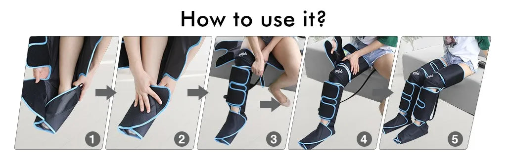 Foot Air Pressure Leg Massager — 360° Circulation & Muscle Relaxation Device for Lymphatic Drainage