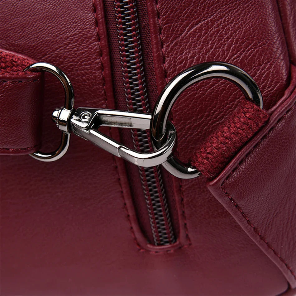Multifunctional Women's Leather Backpack - Casual Style for Teen Girls, School and Travel Bagpack, Ladies' Chest Bag Sac