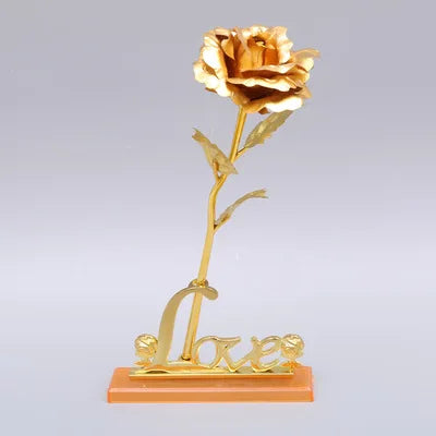 24K Foil Plated Rose Gold Rose — Valentine’s Day & Wedding Forever Love Decorative Gift