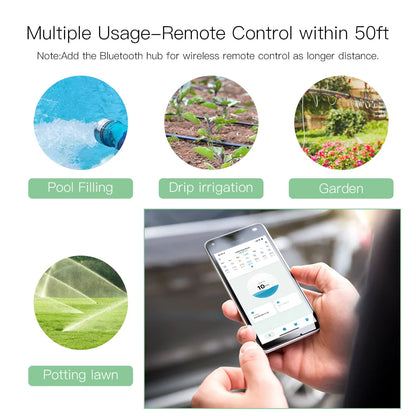 MOES Smart Tuya Bluetooth Garden Water Timer – Programmable Automatic Irrigation with Rain Delay, Hub Required