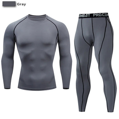 2-Piece Men’s Compression Sportswear Set — Gym, Yoga, Workout & Jogging Tracksuit