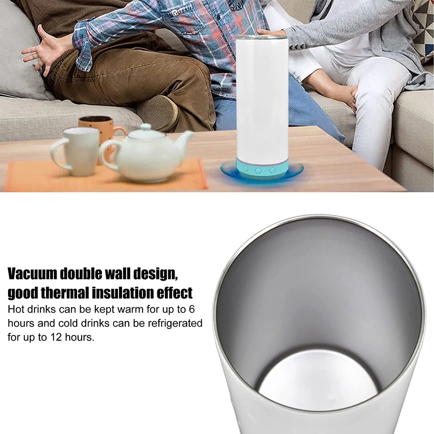 20oz Bluetooth Speaker Stainless Steel Tumbler for Sublimation