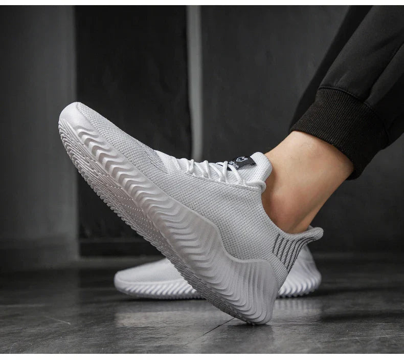 Men's White Sneakers – Casual Walking & Running Shoes, Plus Size 49, Tennis Masculino
