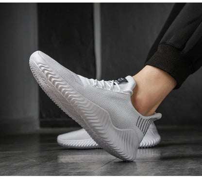 Men's White Sneakers – Casual Walking & Running Shoes, Plus Size 49, Tennis Masculino