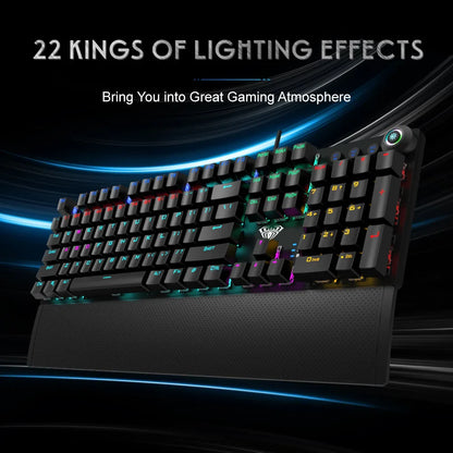 AULA F2088 Mechanical Gaming Keyboard – 104 Keys, Anti-Ghosting, Brown/Blue Switch, Wired RGB Backlit for PC & Laptop