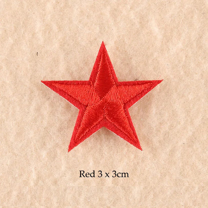 Stars Embroidered Iron-On Patches – Gold, Silver & Colorful Appliqué Stickers for Clothing, Jackets, Bags & DIY Craft Decoration