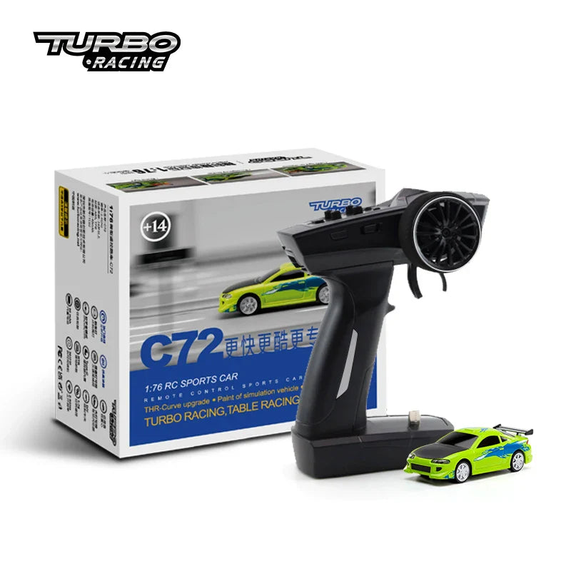 Turbo Racing 1:76 RC Drift Car | C64/C72/C73/C74 with Gyro & Full Remote Control for Kids & Adults