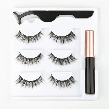 2/3/4 Pairs Magnetic Eyelashes Set - Waterproof Liquid Eyeliner, Tweezer, Dramatic 3D Mink Lashes for Makeup