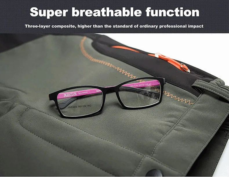 LNGXO Men’s Fleece Hiking Pants – Thick Warm Winter Waterproof & Windproof Soft Shell Ski, Trekking, and Camping Trousers