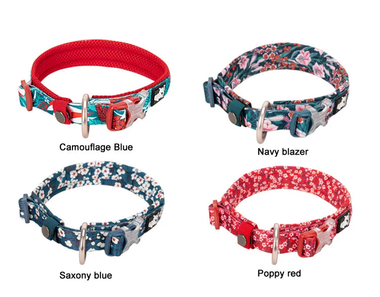 Truelove Floral Pet Collar – Padded Comfort Cushion, Camouflage Design for Small, Medium & Large Dogs, Outdoor Running Collar TLC5273