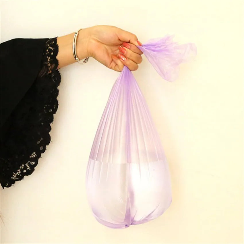 5 Rolls PE Disposable Trash Bags – Colorful Leak Resistant Garbage Bags 45×50cm for Kitchen Living Room Waste Storage Bags