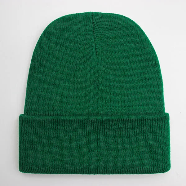 Solid Unisex Beanie – Soft Warm Wool Blend Knitted Cap for Men and Women, Autumn Winter Skullcap, Ski Hat, 24 Colors