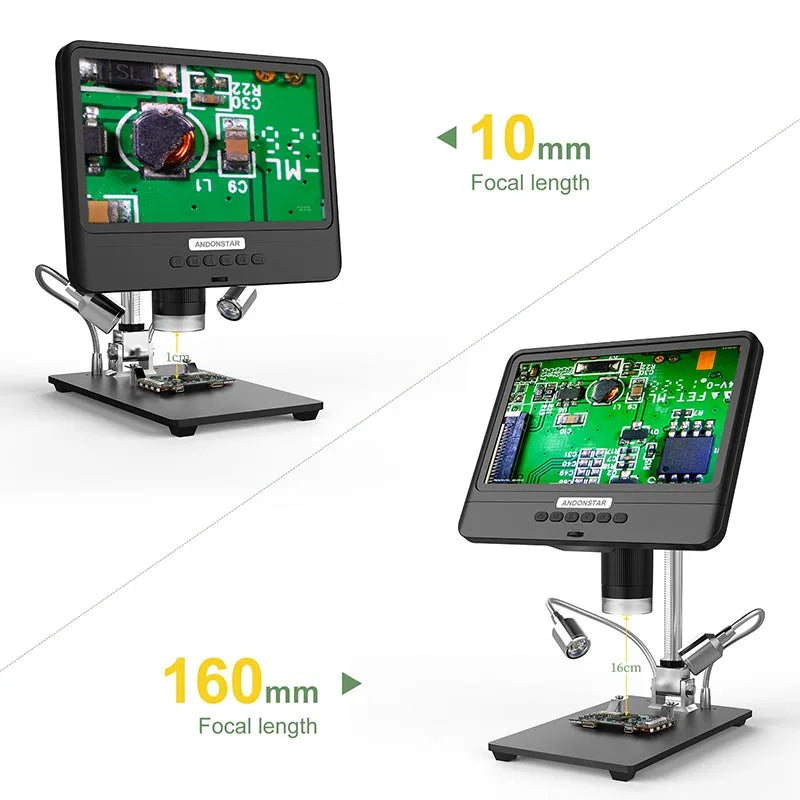 Andonstar AD208 Digital Microscope – 8.5" Adjustable LCD, 1080P HD, Black, Soldering Tool