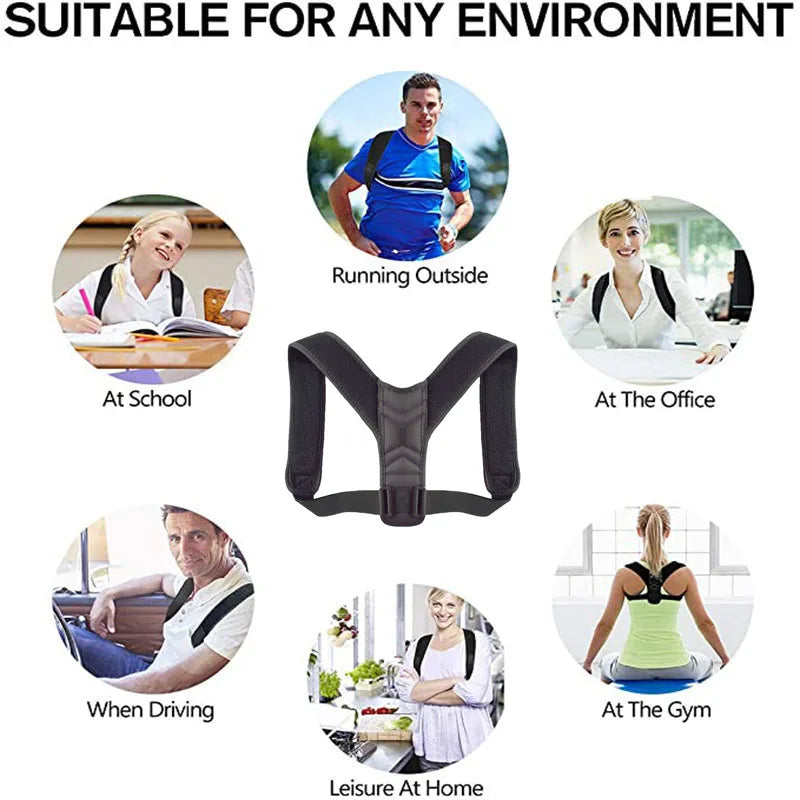 Adjustable Posture Corrector: Humpback Prevention and Spine Pain Relief Belt - Back and Shoulder Support for Women and Men