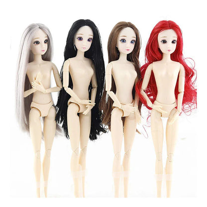 30cm Fashion Princess Babi Doll – 3D Eyes, 20-Joint DIY Plastic Doll for Girls, BJD Model