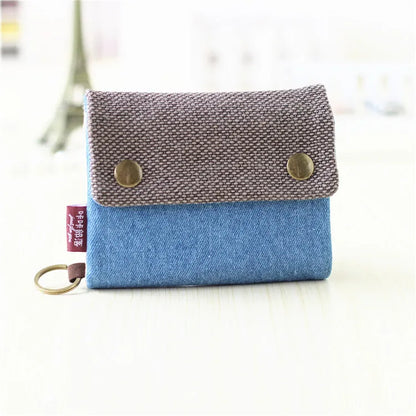 Women’s Canvas Cartoon Card Wallet – Foldable Key Organizer & Coin Purse, Small Pouch Money Bag for Girls 2024