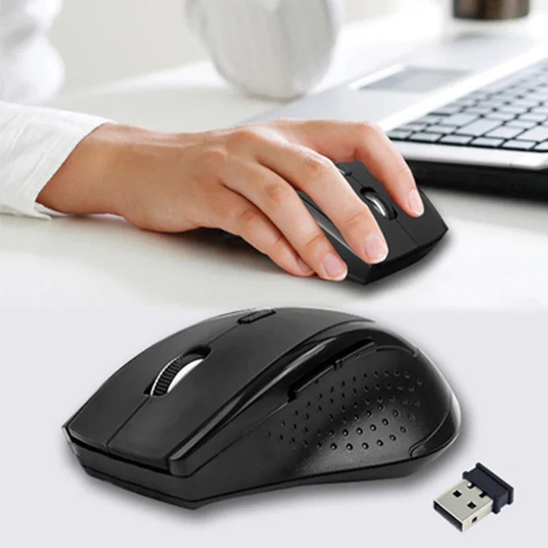2.4GHz Wireless Optical Gaming Mouse - 1200DPI, 6 Keys, USB Receiver Included, Compatible with Laptops