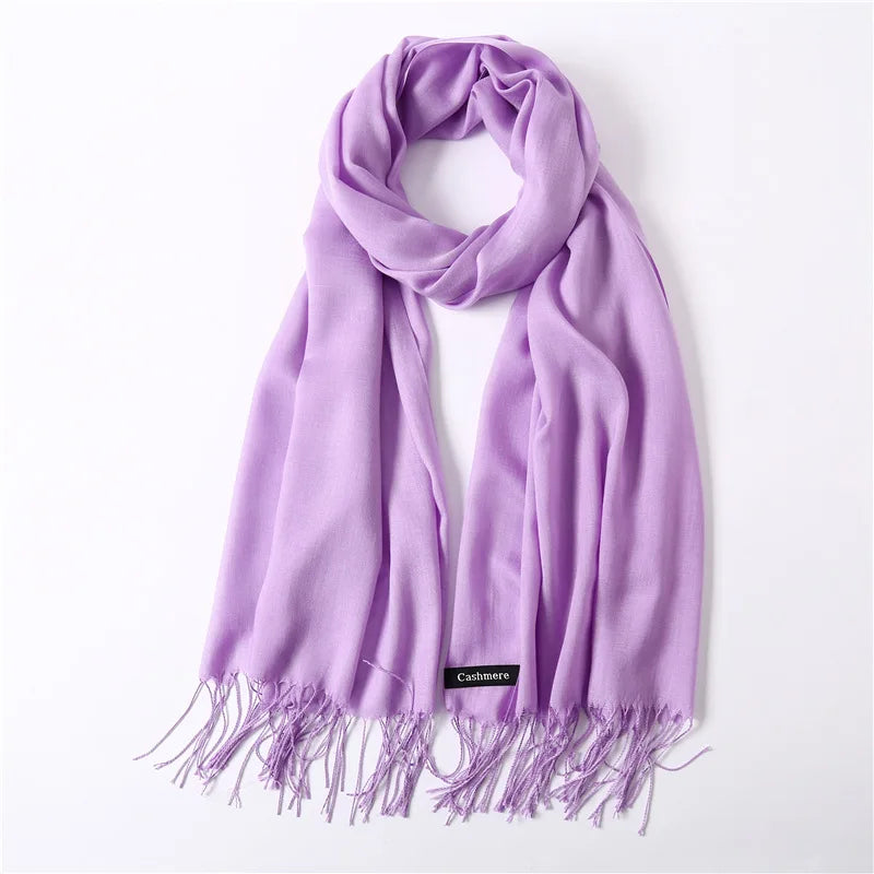 Desgine Solid Cashmere Scarf – Warm Autumn Winter Shawl Wrap with Tassels, Unisex Pashmina for Women and Men 2024