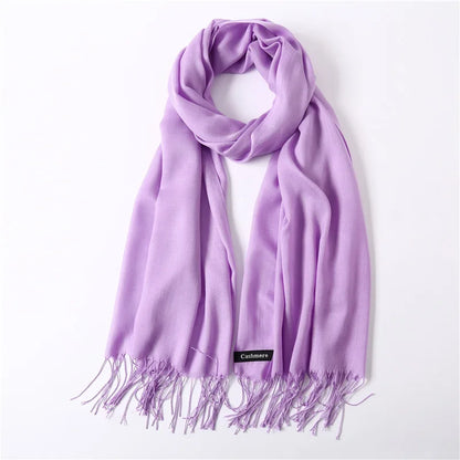 Desgine Solid Cashmere Scarf – Warm Autumn Winter Shawl Wrap with Tassels, Unisex Pashmina for Women and Men 2024