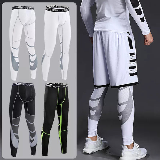 Versatile Performance Gear: Men's Lycra Compression Pants - Ideal for Cycling, Running, Basketball, Soccer - Elasticity Sweatpants for Fitness, Tights Legging Trousers with Rash Guard