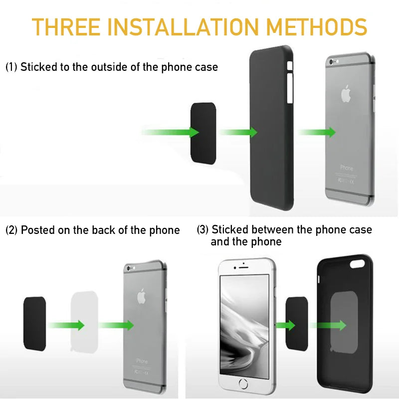 Metal Plate Sticker for Magnetic Phone Holders: Iron Sheet Disk for Magnet Mobile Phone Holder - Compatible with Magnetic Car Phone Stand, 1/3/5PCS