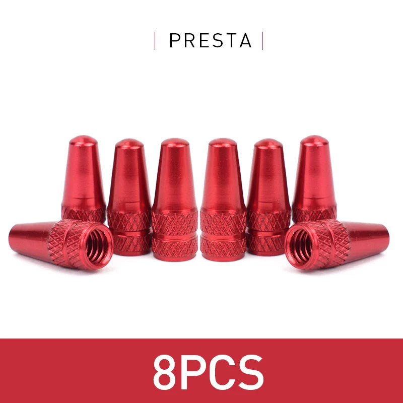 4/8PCS Aluminum Alloy Bicycle Tire Valve Caps – Dustproof Presta Valve Protectors for MTB & Road Bikes