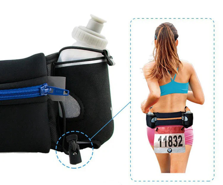 Marathon Trail Running Waist Pack – Dual Pocket Fanny Belt for Phone, Water Bottle & Fitness for Men & Women