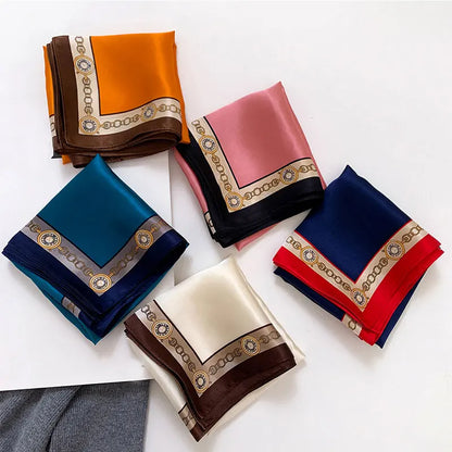New 2024 Pashmina Scarf – 100% Mulberry Silk Small Shawl, Summer Beach Poncho, Women’s Hijab, Bandana & Kerchief 53x53cm