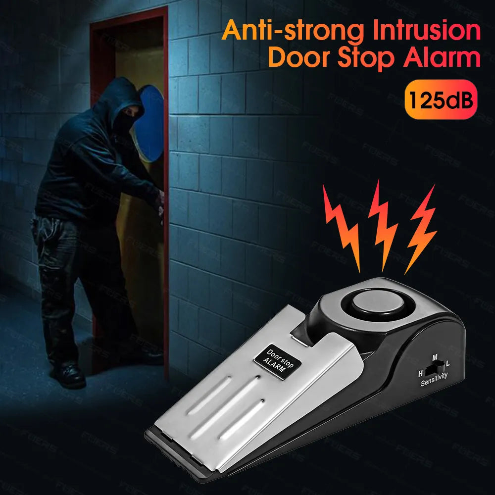 FUERS Wireless Door Stop Alarm: 125dB Loud Home Security & Anti-Theft Door Block System