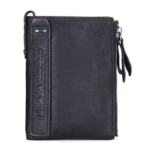 CONTACT'S Genuine Leather Short Wallet for Women — Luxury Designer Card & Coin Holder, Mini Money Clip Wallet with Free Shipping
