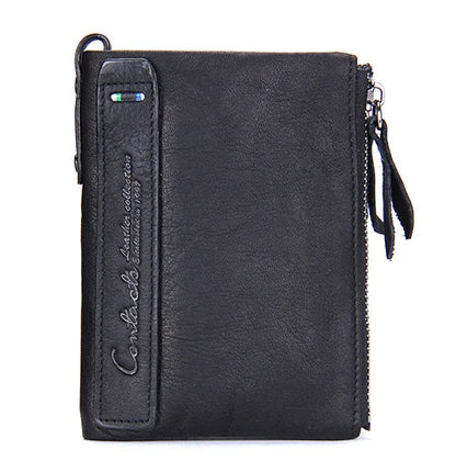 CONTACT'S Genuine Leather Short Wallet for Women — Luxury Designer Card & Coin Holder, Mini Money Clip Wallet with Free Shipping