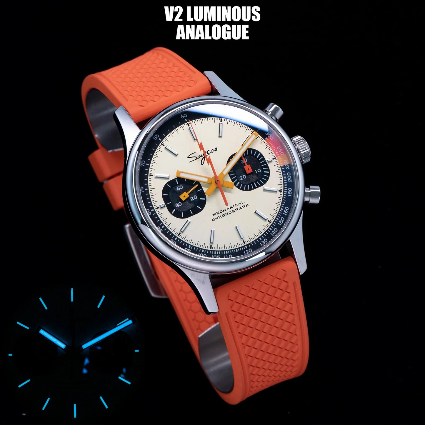 Sugess ST19 Pilot Chronograph Watch – Mechanical Racing 1963 Limited Edition, Sapphire Crystal, Military Style