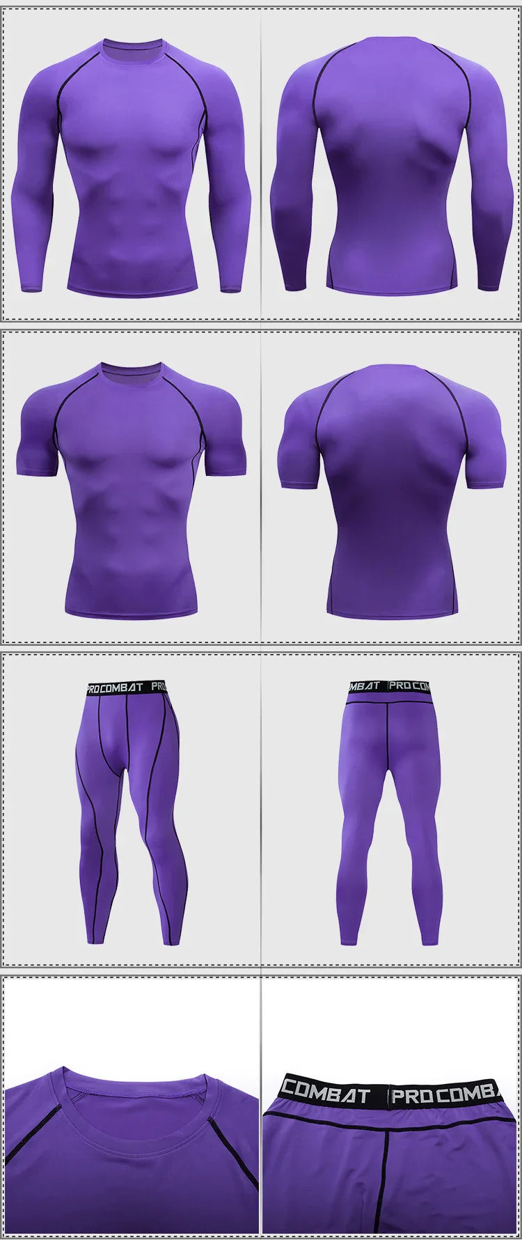 2-Piece Men’s Compression Sportswear Set — Gym, Yoga, Workout & Jogging Tracksuit