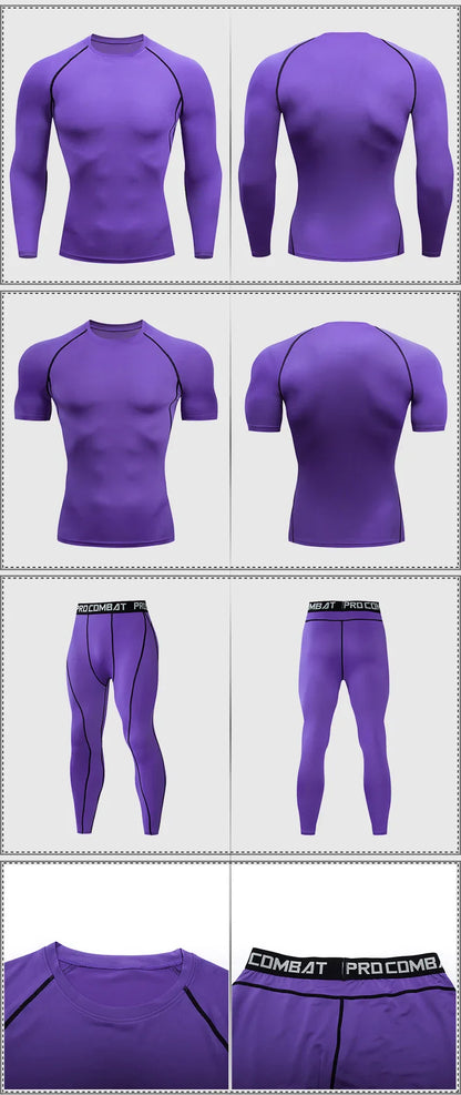 2-Piece Men’s Compression Sportswear Set — Gym, Yoga, Workout & Jogging Tracksuit