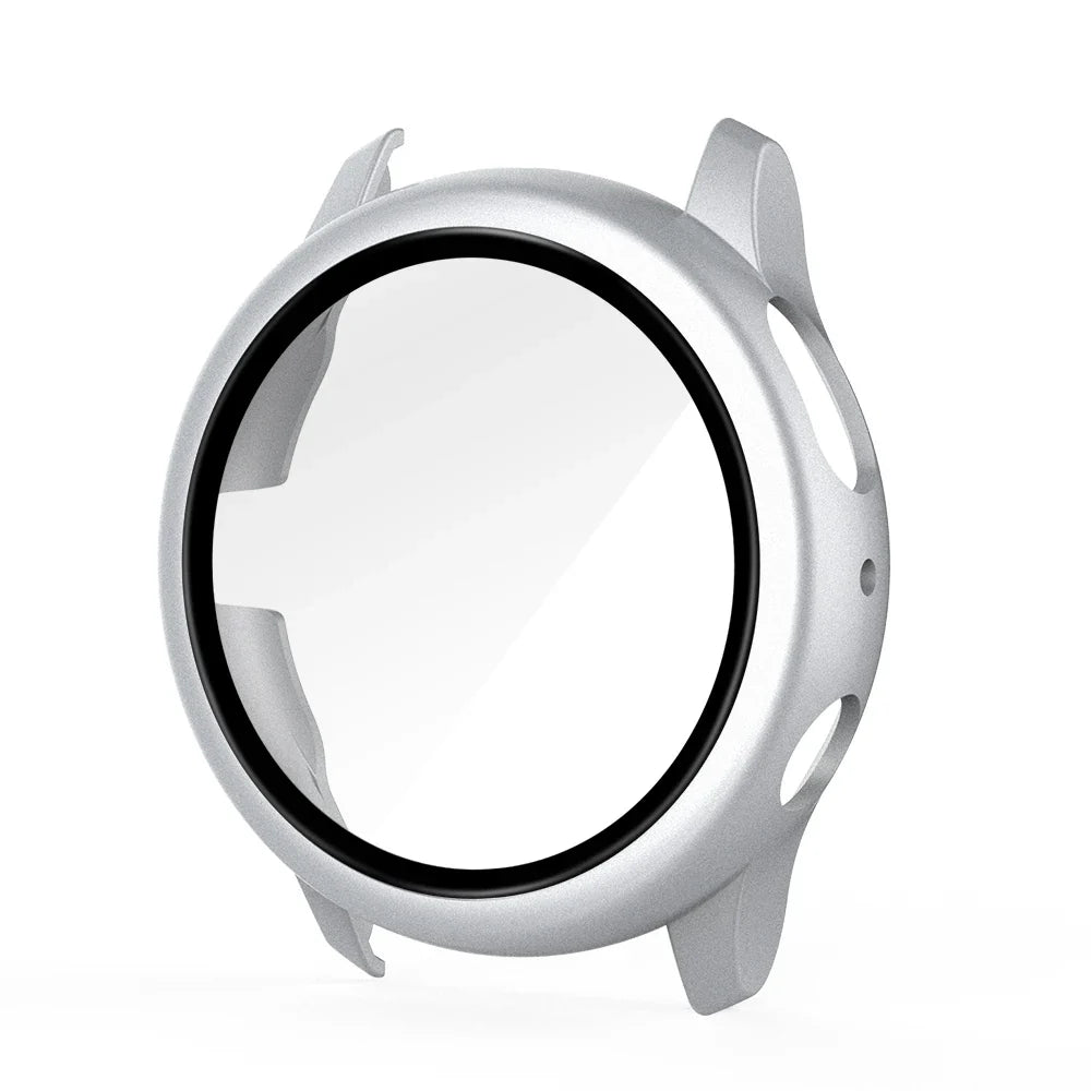 Samsung Galaxy Watch Active 2 Protective Case - Full Coverage Bumper with Tempered Glass Screen Protector for 40mm & 44mm