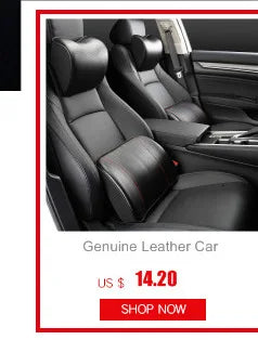 Car Neck & Lumbar Pillow – PU Leather Memory Foam Seat Headrest & Backrest Cushion