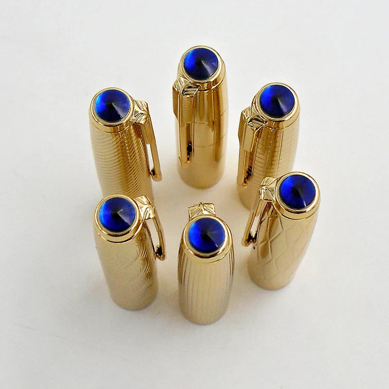 Yong Sheng 601A Wave Fountain Pen – Golden Cap, Fine Nib, Dark Blue Vacumatic, Luxury Gift for Office