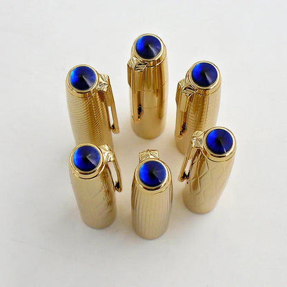 Yong Sheng 601A Wave Fountain Pen – Golden Cap, Fine Nib, Dark Blue Vacumatic, Luxury Gift for Office